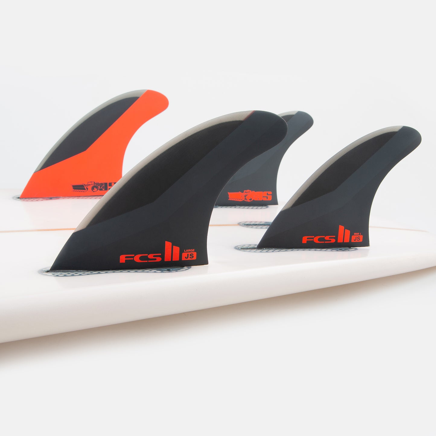 FCS II Jason Stevenson's Tri Fins Charcoal / Red