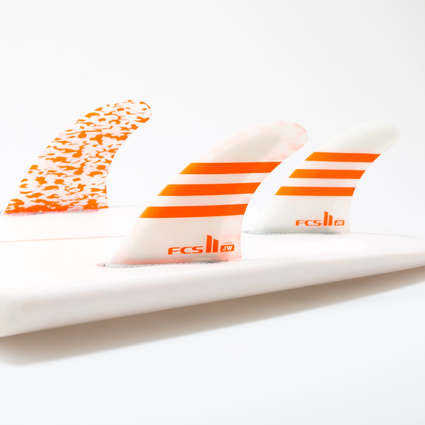 FCS II Julian Wilson PC AirCore Tri Fins ORANGE / WHITE Medium